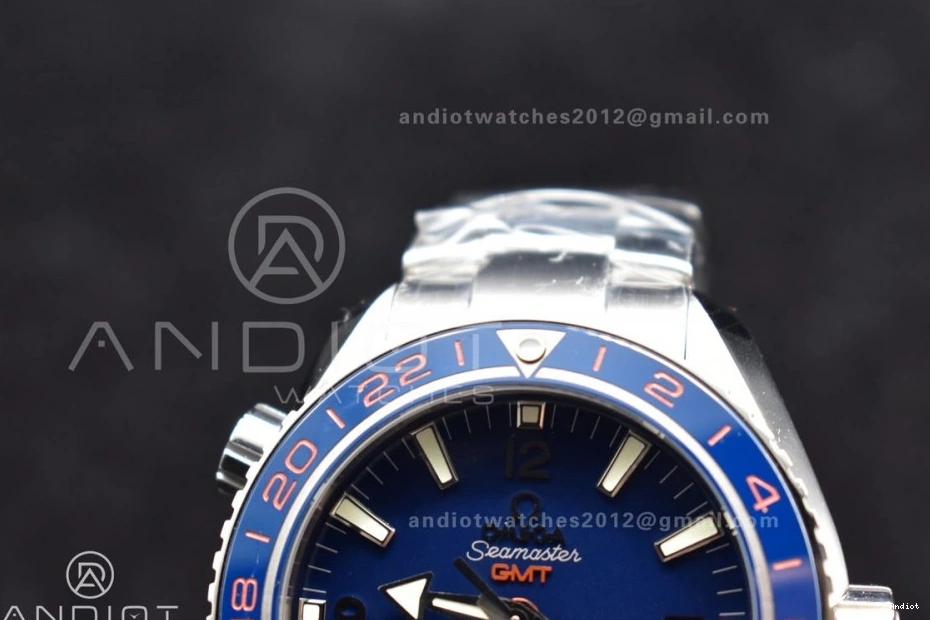 Clone Planet A8605 Super VSF GMT Best Bracelet Edition 1:1 600M Blue SS 43.5mm Blue Co-Axial Dial Bezel Ocean Ceramic on 1227